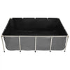 VEVOR Canvas Fish Pond, 470 Gal Above Ground Fish Pond, PVC Koi Tank with Clear Viewing Panel, Rectangular Goldfish Tank with Stainless Steel Frame & Drain Valve, for Breeding Koi, Irrigation(Black)