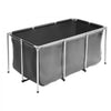 VEVOR Canvas Fish Pond 200 Gal Above Ground Fish Pond Black PVC Koi Tank, Rectangular Goldfish Tank with Clear Viewing Panel, Stainless Steel Frame and Drain Valve, for Breeding Koi and Irrigation
