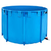 VEVOR Canvas Fish Pond, 448.8 Gal Capacity Above Ground Fish Pond, Foldable PVC Koi Tank, Round Goldfish Tank with Stable Frame and Drain Valve, for Aquaculture, Koi Breeding, and Irrigation (Blue)