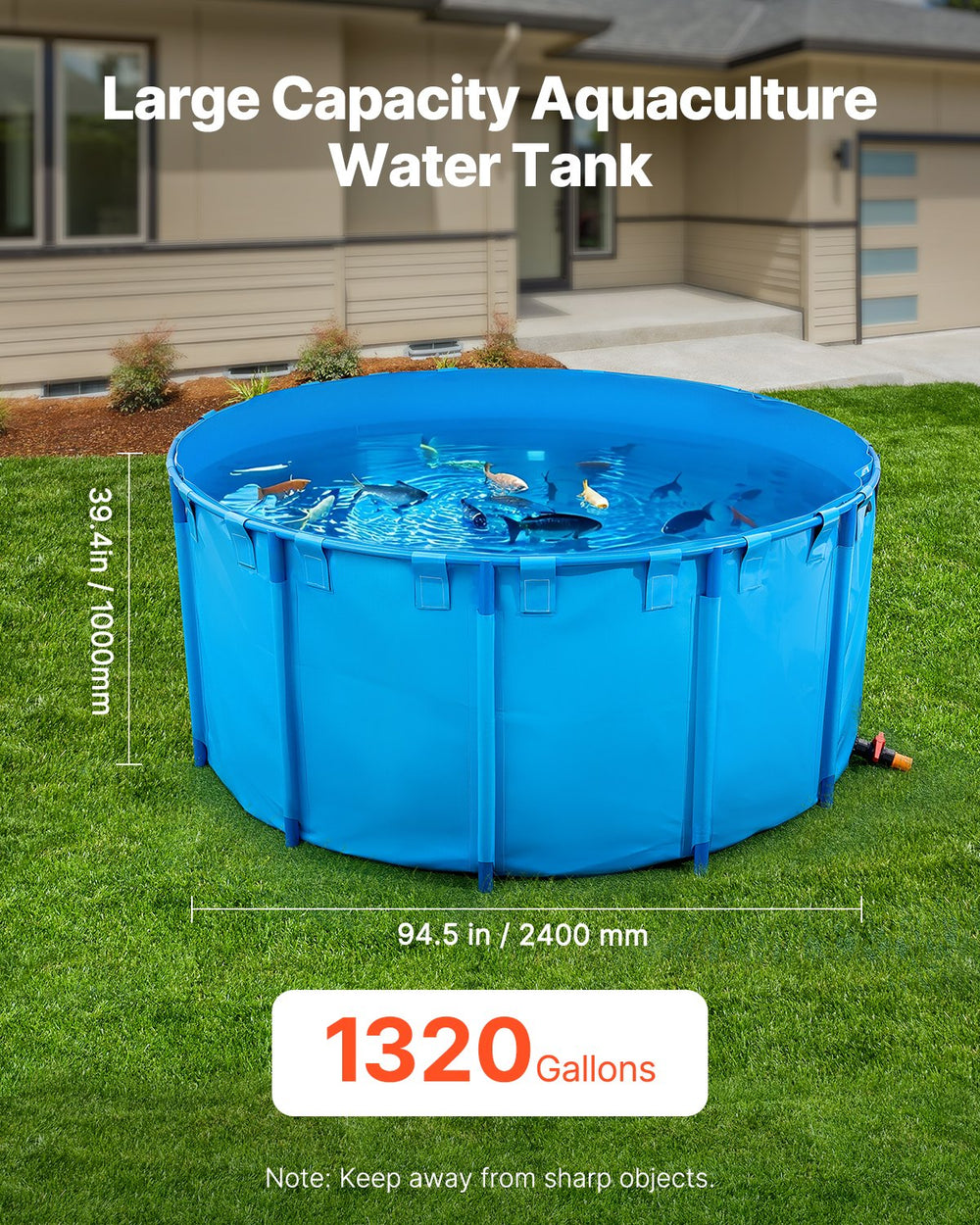 VEVOR canvas fish pond features overview