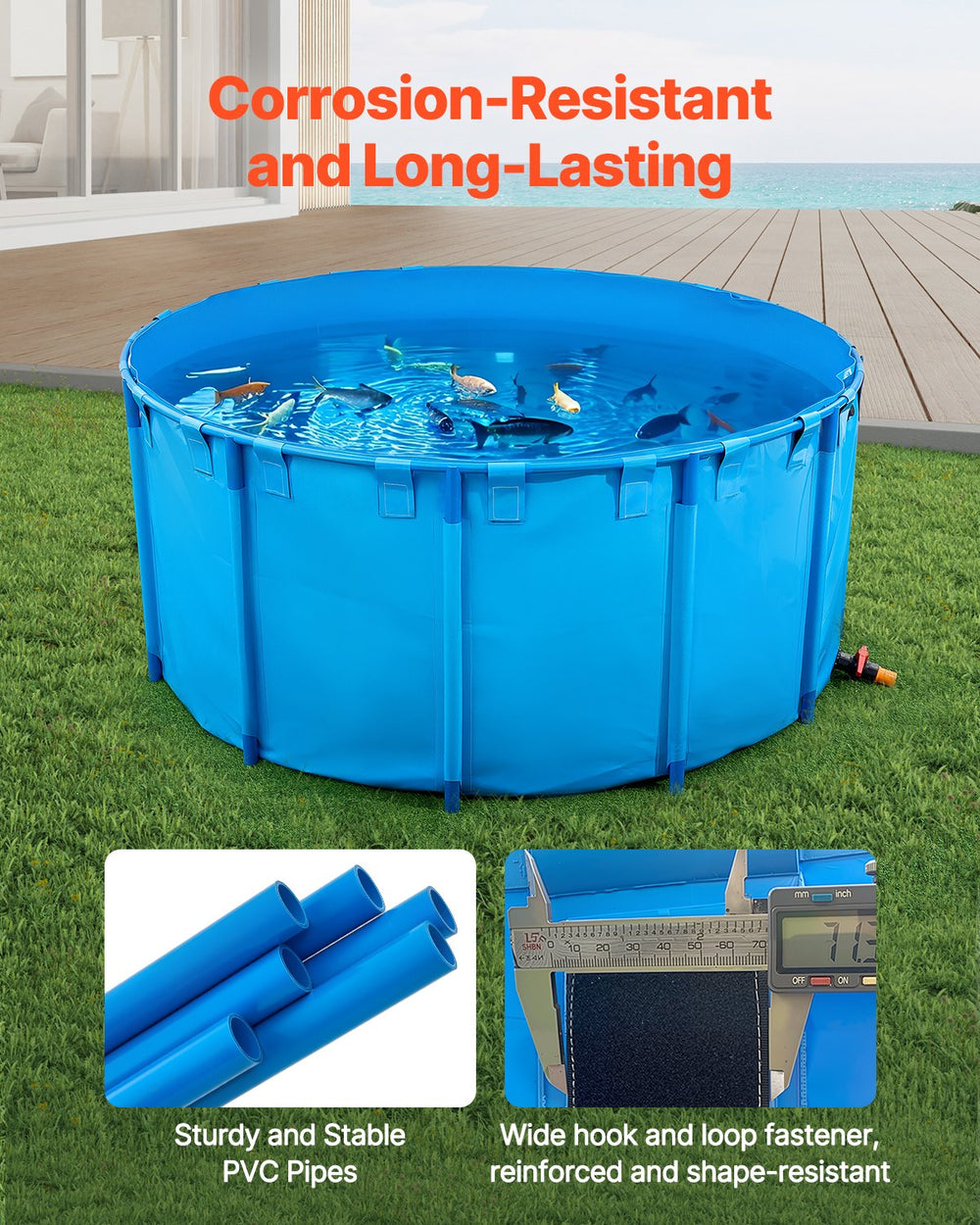 VEVOR canvas fish pond - material and structure highlights