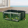 VEVOR Canvas Fish Pond, 126.8 Gal Above Ground Fish Pond, PVC Koi Tank with Clear Viewing Panel, Rectangular Goldfish Tank with Stainless Steel Frame & Drain Valve, for Breeding Koi, Irrigation(Black)