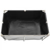 VEVOR Canvas Fish Pond, 126.8 Gal Above Ground Fish Pond, PVC Koi Tank with Clear Viewing Panel, Rectangular Goldfish Tank with Stainless Steel Frame & Drain Valve, for Breeding Koi, Irrigation(Black)