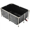 VEVOR Canvas Fish Pond, 126.8 Gal Above Ground Fish Pond, PVC Koi Tank with Clear Viewing Panel, Rectangular Goldfish Tank with Stainless Steel Frame & Drain Valve, for Breeding Koi, Irrigation(Black)