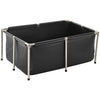 VEVOR Canvas Fish Pond, 126.8 Gal Above Ground Fish Pond, Foldable PVC Koi Tank, Rectangular Goldfish Tank with Stable Frame and Drain Valve, for Aquaculture, Koi Breeding, and Irrigation (Black)