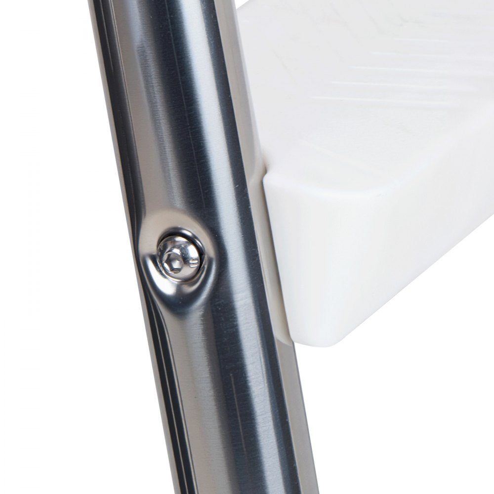 VEVOR Above Ground Pool Ladder, Stainless Steel A-Frame Swimming Pool Stairs for 49.2 in High Wall, 330 lbs Capacity Heavy Duty Entry/Exit Steps with Secure Non-Slip 4 Steps and Platform, Silver