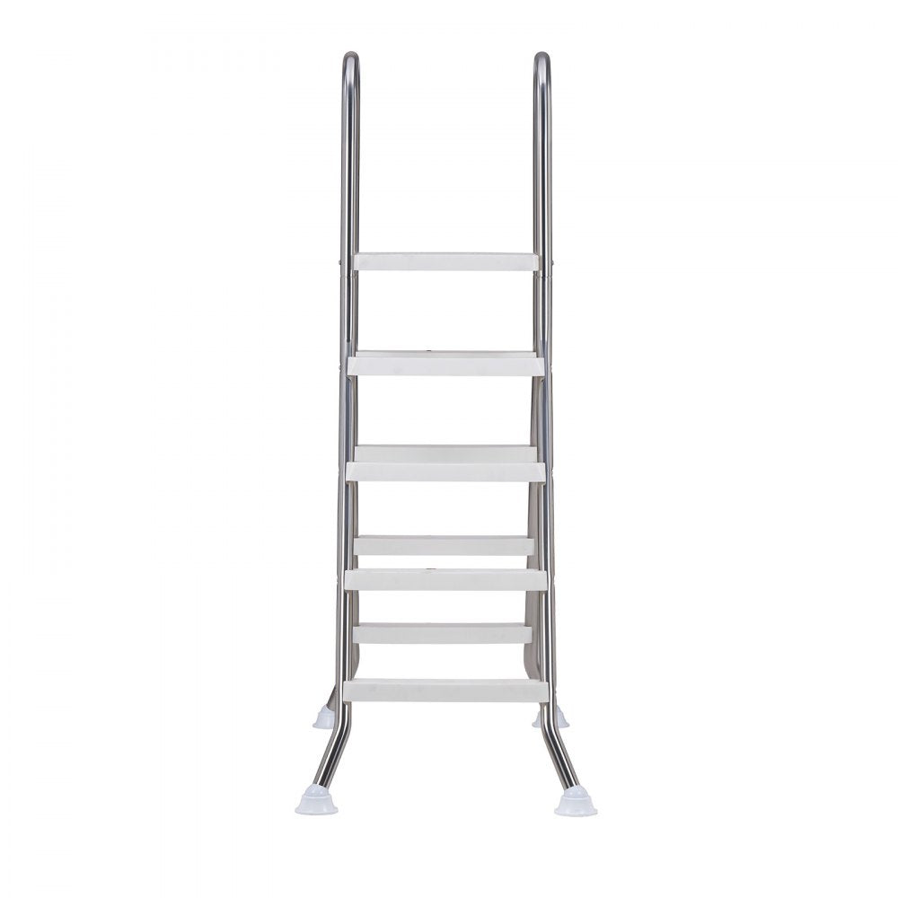 VEVOR Above Ground Pool Ladder, Stainless Steel A-Frame Swimming Pool Stairs for 49.2 in High Wall, 330 lbs Capacity Heavy Duty Entry/Exit Steps with Secure Non-Slip 4 Steps and Platform, Silver