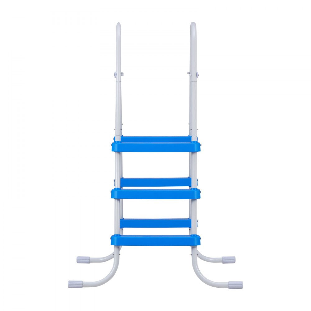 VEVOR Above Ground Pool Ladder, 3-Step Steel A-Frame Swimming Pool Stairs for 36 in High Wall, 300 lbs Capacity Entry/Exit Steps with Secure Non-Slip Sturdy Wide Step, Easy Setup, White & Blue