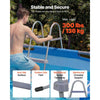 VEVOR Above Ground Pool Ladder, 4-Step Steel A-Frame Swimming Pool Stairs for 52 in High Wall, 300 lbs Capacity Entry/Exit Steps with Secure Non-Slip Sturdy Wide Step, Easy Setup Outdoor, Gray