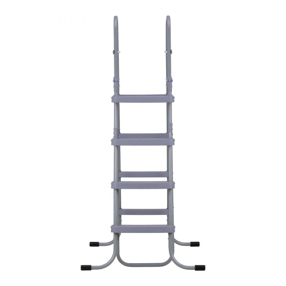 VEVOR Above Ground Pool Ladder, 4-Step Steel A-Frame Swimming Pool Stairs for 52 in High Wall, 300 lbs Capacity Entry/Exit Steps with Secure Non-Slip Sturdy Wide Step, Easy Setup Outdoor, Gray