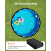 VEVOR 15ft Round Pool Liner Pad, Pool Liner Pad for Above Ground Swimming Pools, Extra-Thick Pool Mat, Prevents Punctures, Recycled Geotextile Material Underlayment Pad, Extend Liner Life