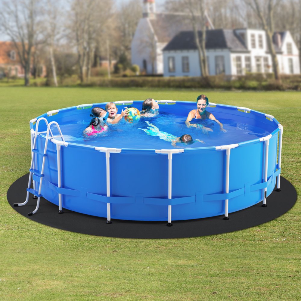 VEVOR 15ft Round Pool Liner Pad, Pool Liner Pad for Above Ground Swimming Pools, Extra-Thick Pool Mat, Prevents Punctures, Recycled Geotextile Material Underlayment Pad, Extend Liner Life