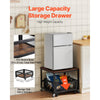 VEVOR Mini Fridge Stand with Storage, 198 lbs Mini Fridge Table with Movable Storage Cart & Swivel Wheels, Beverage Refrigerator Stand for Coffee Bar, Mini Fridge Organizer for Home Dorm, Dark Brown