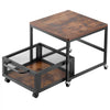 VEVOR Mini Fridge Stand with Storage, 198 lbs Mini Fridge Table with Movable Storage Cart & Swivel Wheels, Beverage Refrigerator Stand for Coffee Bar, Mini Fridge Organizer for Home Dorm, Dark Brown