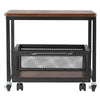 VEVOR Mini Fridge Stand with Storage, 198 lbs Mini Fridge Table with Movable Storage Cart & Swivel Wheels, Beverage Refrigerator Stand for Coffee Bar, Mini Fridge Organizer for Home Dorm, Dark Brown