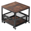 VEVOR Mini Fridge Stand with Storage, 198 lbs Mini Fridge Table with Movable Storage Cart & Swivel Wheels, Beverage Refrigerator Stand for Coffee Bar, Mini Fridge Organizer for Home Dorm, Dark Brown