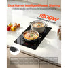 VEVOR Electric Cooktop 12inch 2 Burners Portable Stove Top 1800W 120V, Ceramic Countertop/Built-in Radiant Electric Stove, with 9 Power Levels, Timer, Child Lock, Over-Heat Guard, Touch Control