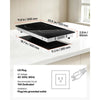VEVOR Electric Cooktop 12inch 2 Burners Portable Stove Top 1800W 120V, Ceramic Countertop/Built-in Radiant Electric Stove, with 9 Power Levels, Timer, Child Lock, Over-Heat Guard, Touch Control