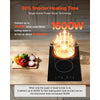VEVOR Electric Cooktop 12inch 2 Burners Portable Stove Top 1800W 120V, Ceramic Countertop/Built-in Radiant Electric Stove, with 9 Power Levels, Timer, Child Lock, Over-Heat Guard, Touch Control