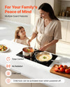VEVOR Electric Cooktop 24inch 2 Burners Portable Stove Top 1800W 120V, Ceramic Countertop/Built-in Radiant Electric Stove , with 9 Power Levels, Timer, Child Lock, Over-Heat Guard, Touch Control