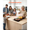 VEVOR Electric Cooktop 12in 2 Burners Portable Stove Top 1800W 120V Plug In, Ceramic Countertop/Built-in Radiant Electric Stove , with 11 Power Levels, Over-Heat Guard, Knob Control