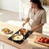 VEVOR Electric Cooktop 12in 2 Burners Portable Stove Top 1800W 120V Plug In, Ceramic Countertop/Built-in Radiant Electric Stove , with 11 Power Levels, Over-Heat Guard, Knob Control