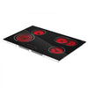 VEVOR Electric Cooktop 30inch 4 Burners Stove Top 7000W 220V No Plug, Ceramic Built-in Radiant Electric Stove , with 9 Power Levels, Timer, Child Lock, Over-Heat Guard, Touch Control