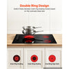 VEVOR Electric Cooktop 30inch 4 Burners Stove Top 6700W 220V No Plug, Ceramic Built-in Radiant Electric Stove , with 11 Power Levels, Timer, Child Lock, Over-Heat Guard, Knob/Touch Control