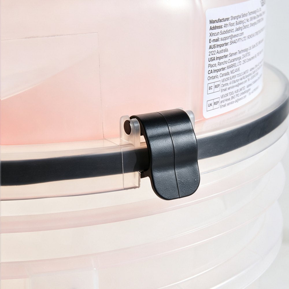 VEVOR Cyclone Dust Separator Kit, 5 Gallon Bucket Compact Dust Collector, 2 & 2-1/2 inch for Woodworking & Shop Wet/Dry Vacuums, with 3ft Hose, Elbow Adapter, Portable Casters, Translucent PP
