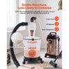 VEVOR Cyclone Dust Separator Kit, 5 Gallon Bucket 2 in O.D. Dust Collector, for Woodworking and Shop Wet/Dry Vacuums, with 3 ft PU Connection Hose, Elbow Adapter, Portable Casters, Translucent PP