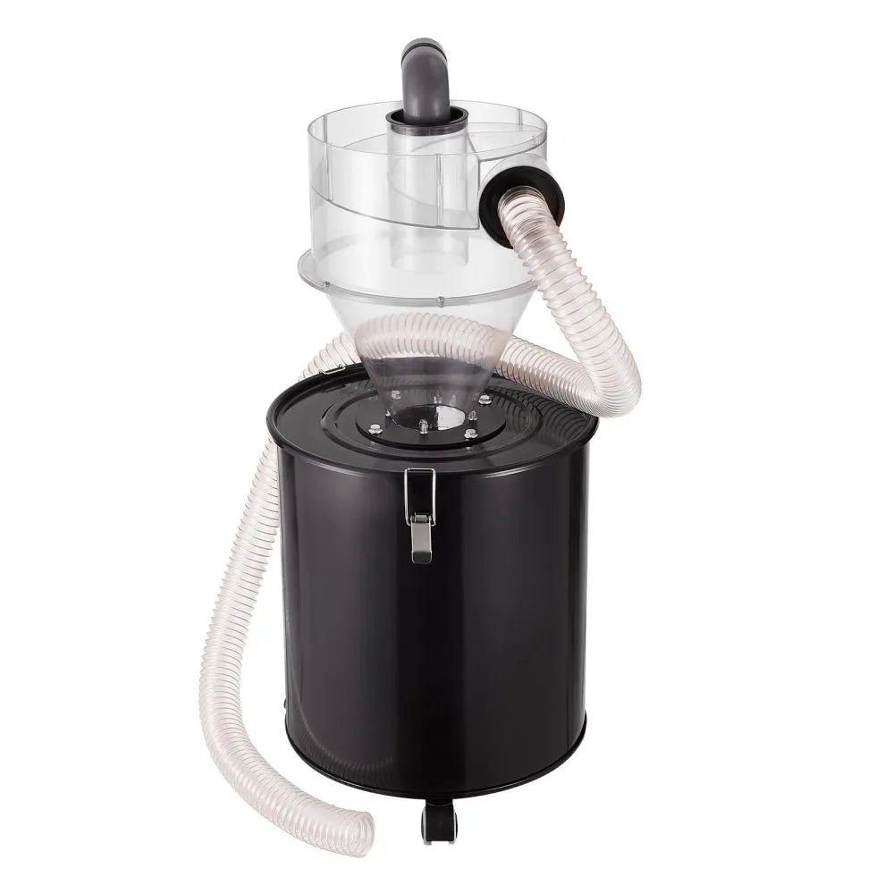 VEVOR Cyclone Dust Separator with Metal Tank, 4" Retrofit Cyclone Separator for Dust Collectors, ABS Dust Deputy With 2" Hole O.D. Connector & Hose for Wet/Dry Shop Vacuums, Fits 13.21 Gallon Tank