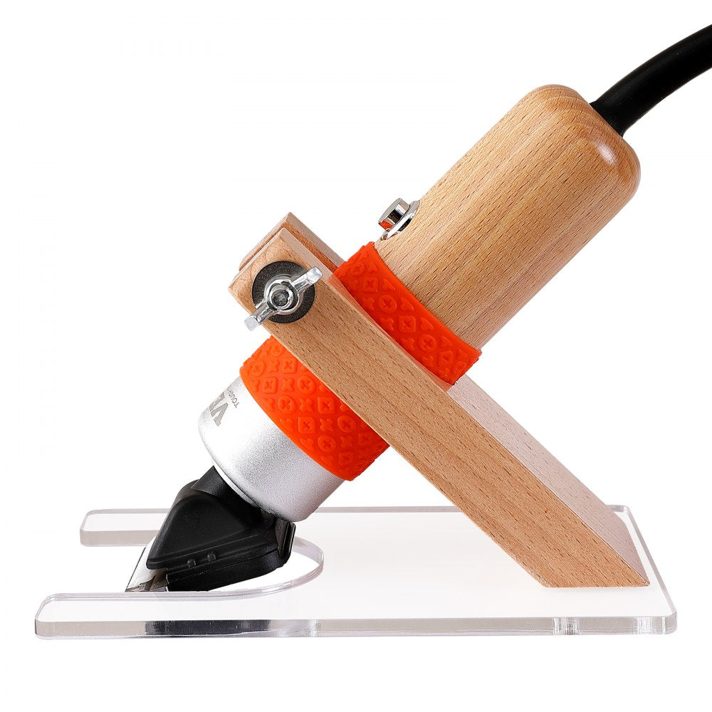 VEVOR Carpet Trimmer with Shearing Guide, 200W Electric Speed Adjustable Rug Carver, Wooden Handle Carpet Carving Clippers, Tufting Shears with 2 Blades, for Handmade Rug Cleaning and Tufted Rug