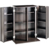 VEVOR Media Storage Cabinet, DVD Cabinet with Doors and Shelves, CD Storage Holds up to 576 CDs, Adjustable DVD Shelf, Protects & Organizes Music, Movie, Video Games or Collections-Espresso