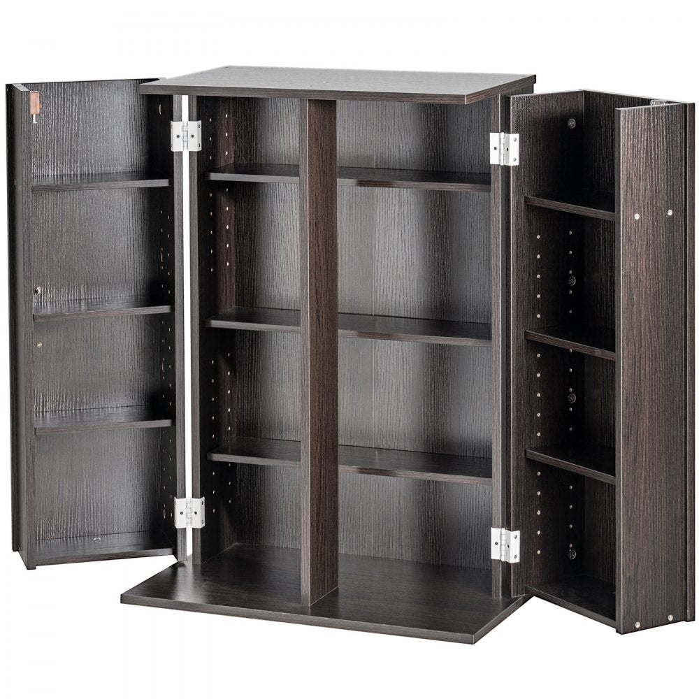 VEVOR Media Storage Cabinet, DVD Cabinet with Doors and Shelves, CD Storage Holds up to 576 CDs, Adjustable DVD Shelf, Protects & Organizes Music, Movie, Video Games or Collections-Espresso