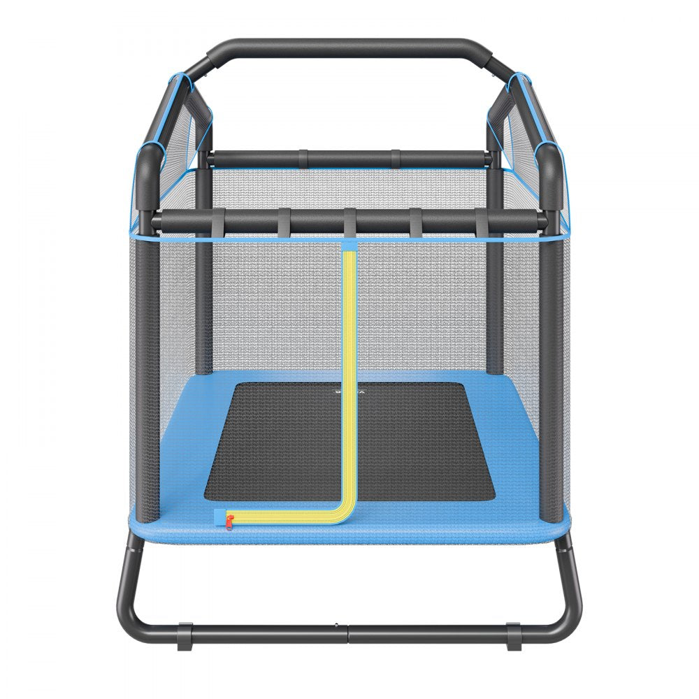 VEVOR 6FT Trampoline for Kids, 72" Indoor/Outdoor Toddlers Trampoline, Mini Baby Trampoline with Safety Enclosure Net, Gymnastics Bar, Hammock, Recreational Trampoline Birthday Gift for 3+ Years Kids