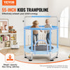 VEVOR 55" Kids Trampoline, 4.6FT Indoor Outdoor Trampoline, Mini Toddler Recreational Trampolinewith Safety Enclosure Net and Basketball Hoop, Birthday Gifts Christmas Toys for 3+ Years Children, Blue