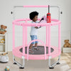 VEVOR 55" Kids Trampoline, 4.6FT Indoor Outdoor Trampoline, Mini Toddler Recreational Trampolinewith Safety Enclosure Net and Basketball Hoop, Birthday Gifts Christmas Toys for 3+ Years Children, Pink