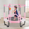 VEVOR 60" Kids Trampoline, 5FT Indoor Outdoor Trampoline, Mini Toddler Recreational Trampolinewith Safety Enclosure Net and Basketball Hoop, Birthday Gifts Christmas Toys for 3+ Years Children, Pink
