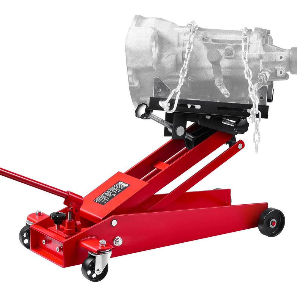 VEVOR Low Profile Floor Jack, 1000 lbs / 0.45 Ton Lifting Capacity Telescoping Transmission Floor Jack, 6.3-25.2 in Lifting Height, 360° Swivel Front wheels, Heavy-Duty Lift Hoist for Garage/Shop