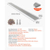 VEVOR Gutter Guard, 5 in Aluminum Gutter Cover with Stainless Steel Micro Mesh, Heavy-Duty 100ft Length, 0.04in Thick, Leaf Guard for Debris and Pine Needles, Easy DIY Install, Screws Included, 20 PCS