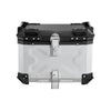 VEVOR Motorcycle Top Case 55L Universal Aluminum Hard Motorcycle Tail Case, Waterproof Detachable Motorbike Top Box with Security Lock & Leather Liner for Luggage Storage