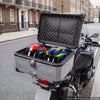 VEVOR Motorcycle Top Case, 65L Universal Aluminum Hard Motorcycle Tail Case, Waterproof Detachable Motorbike Top Box with Security Lock & Leather Liner for Helmets Storage