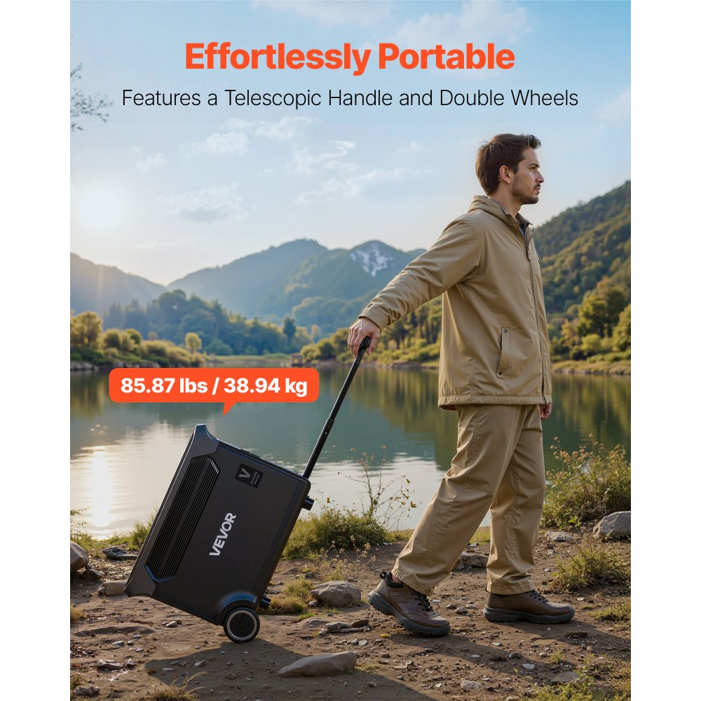 VEVOR Portable Power Station, 3000W Solar Generator Power Station, 3072Wh LiFePO4 Battery Backup with 15 Output Ports for for Home Emergency, Outdoor Camping, RV Travel (Solar Panel NOT Included)