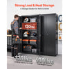 VEVOR Metal Storage Cabinet 68.9 in Lockable Steel Garage Cabinet Black, for Pantry, Warehouse, Basement, Laundry, Office, 5 Tiers Tool Storage with 4 Adjustable Shelves, 2 Magnetic Doors, 2 Keys