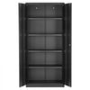 VEVOR Metal Storage Cabinet 68.9 in Lockable Steel Garage Cabinet Black, for Pantry, Warehouse, Basement, Laundry, Office, 5 Tiers Tool Storage with 4 Adjustable Shelves, 2 Magnetic Doors, 2 Keys