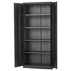 VEVOR Metal Storage Cabinet 68.9 in Lockable Steel Garage Cabinet Black, for Pantry, Warehouse, Basement, Laundry, Office, 5 Tiers Tool Storage with 4 Adjustable Shelves, 2 Magnetic Doors, 2 Keys