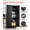VEVOR Metal Storage Cabinet 72.6 in Rolling Steel Garage Cabinet Black, for Pantry, Warehouse, Basement, Office, 5 Tiers Lockable Tool Storage, with 4 Adjustable Shelves, 2 Magnetic Doors & 2 Keys