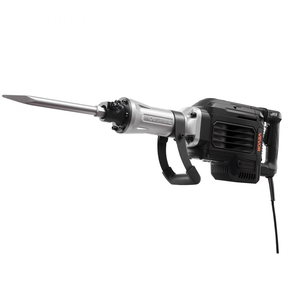 VEVOR Demolition Jack Hammer, 3000 W Powerful Electric Jackhammer, 1700 BPM Concrete Breaker with a Point Chisel, Carrying Case, Gloves, Goggles, for Concrete, Wall, Brick, Tile and Foundation