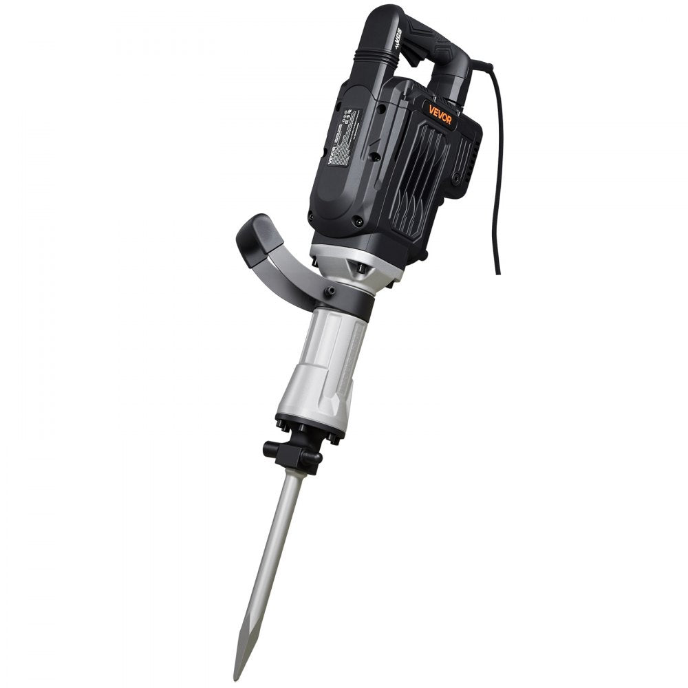 VEVOR Demolition Jack Hammer, 3000 W Powerful Electric Jackhammer, 1700 BPM Concrete Breaker with a Point Chisel, Carrying Case, Gloves, Goggles, for Concrete, Wall, Brick, Tile and Foundation