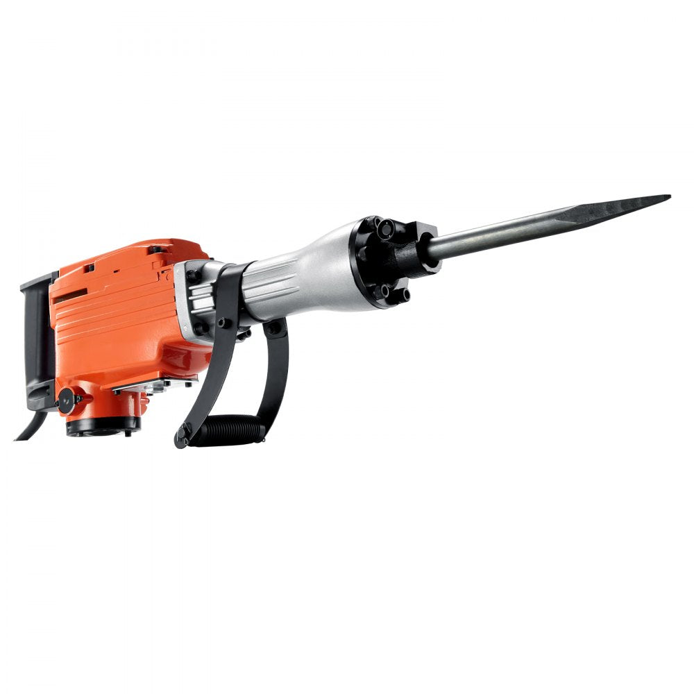 VEVOR Demolition Jack Hammer, 2200W Electric Jackhammer Heavy Duty, 1350 BPM Concrete Breaker, 2pcs Chisels Bit Chipping with Case